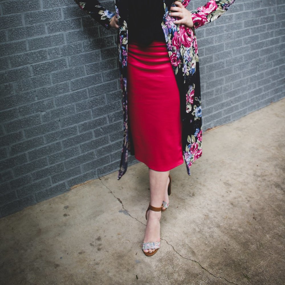 Fuchsia Pencil Skirt